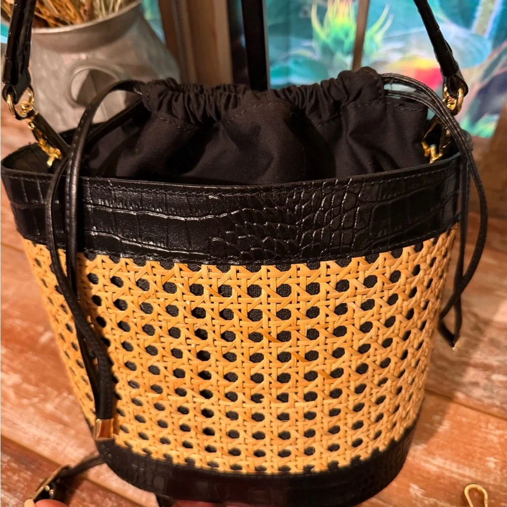 Maria Antoinetta Ratan Croc Embossed Bucket bag - Picture 4 of 8